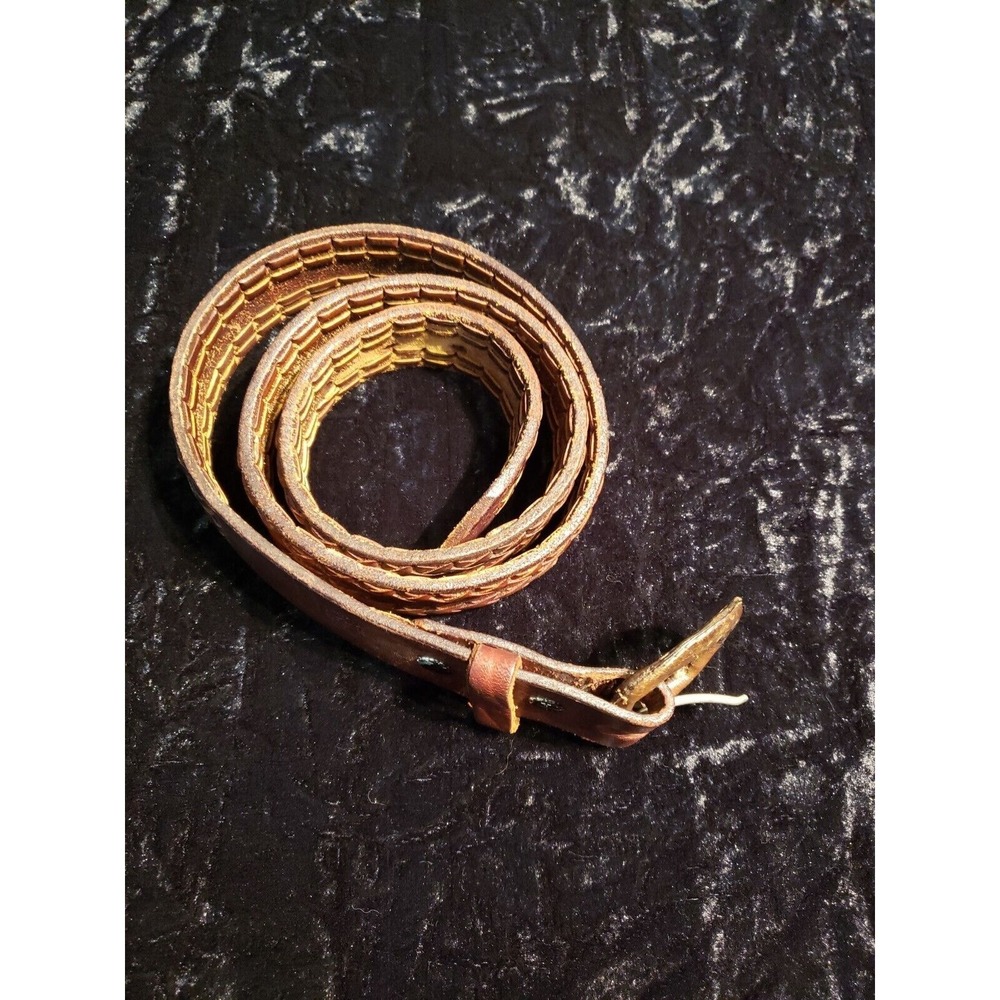 Echoes‎ from Mexico Woven Braided Leather Belt Mens 36 Handmade Keeper Casual